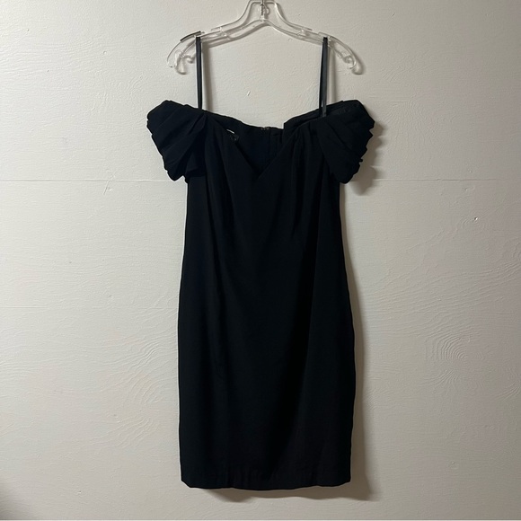 Dresses & Skirts - Vintage 90s Black Velvet Off Shoulder Prom Party Dress Goth Witchy Size 9/10